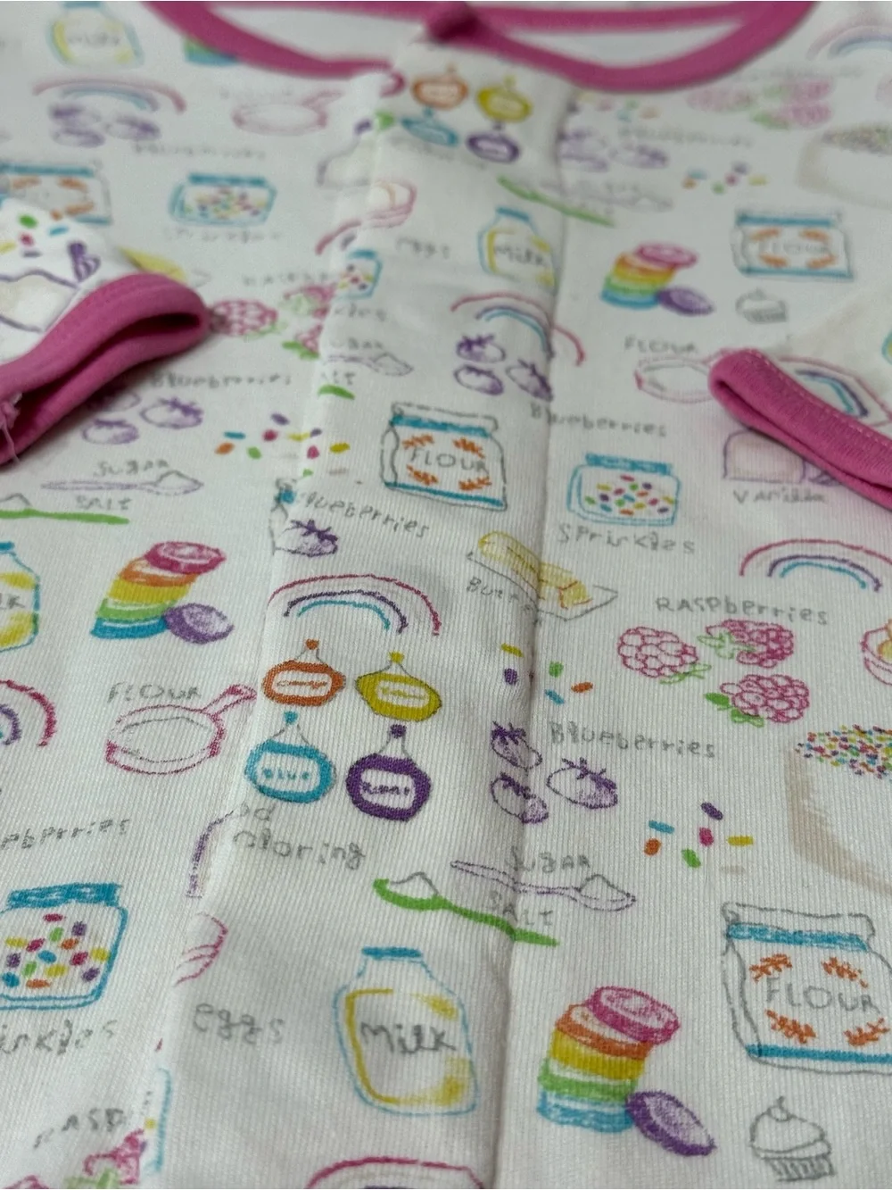 Magnetic Me Rainbow Baking Footie Sleeper 3-6M Baby Girl Organic Cotton Cake